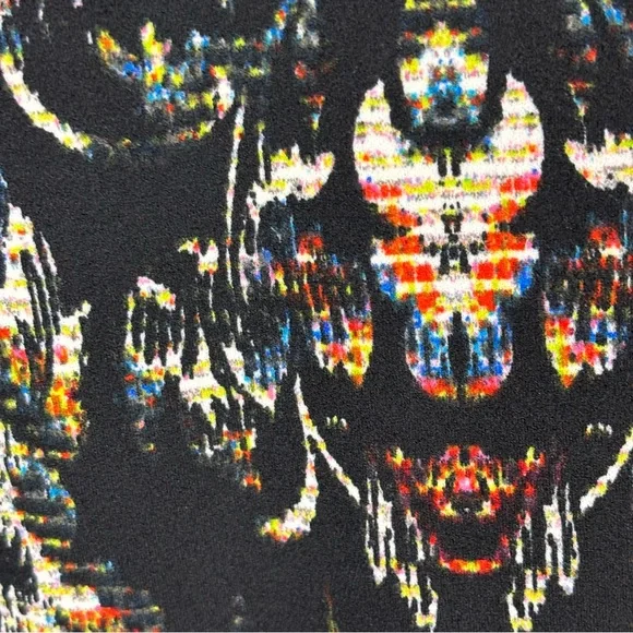 Maggy London Black Abstract Baroque Bodycon Midi Dress Mock Neck Cutout Sz10 NEW - Picture 7 of 16